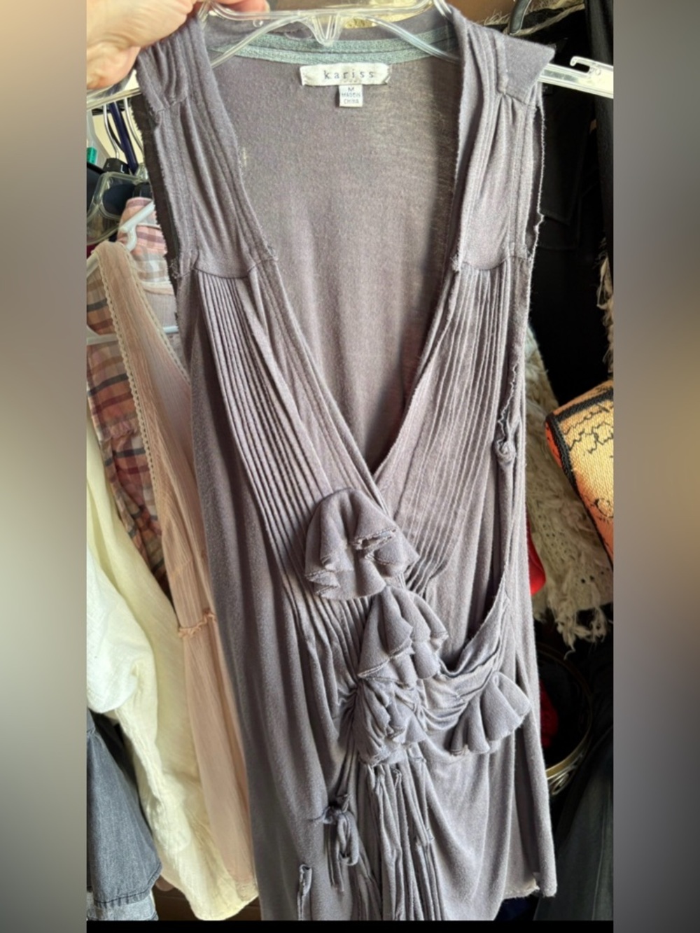 Kariss Sleeveless Draped Ruffle Top